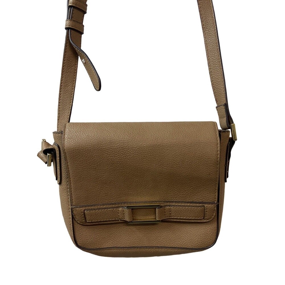 Merona Vinyl Brown Shoulder Bag 8 by 7 inches Inside Pockets